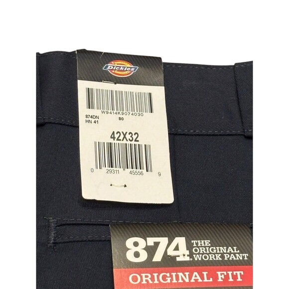 Mens Dickies Original 874 Work Pants - 42 x 32 - NWT navy - Picture 2 of 5